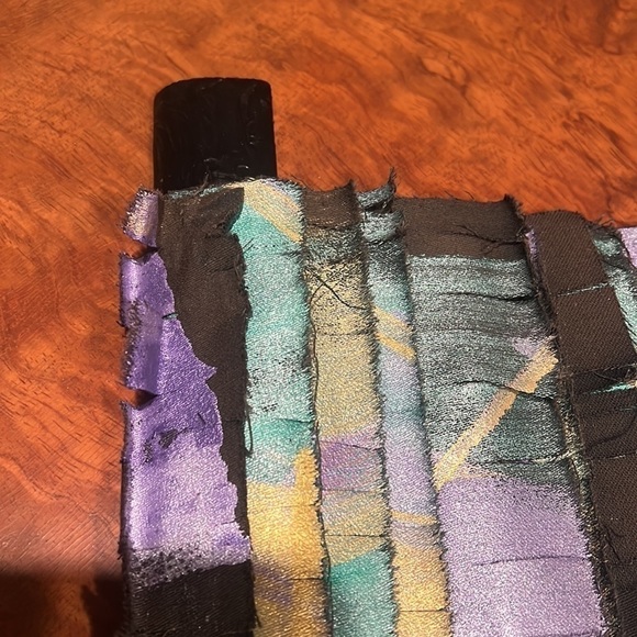 Custom Metallic Painted Canvas Art Tapestry 48” x 38.5” “Hidden Plates” - Picture 5 of 7